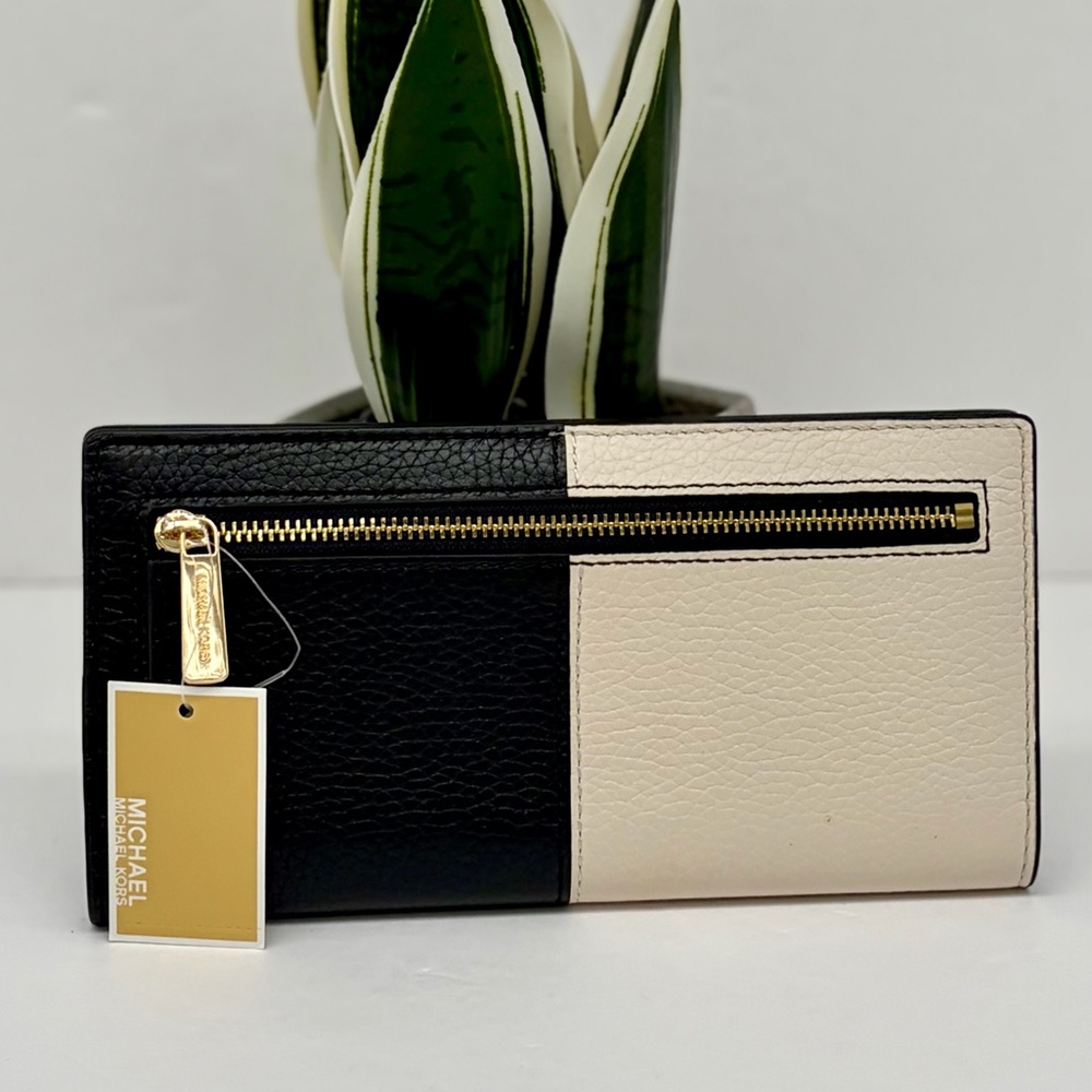 MICHAEL KORS Reed Black Multi Large Leather Snap Wallet - Picture 3 of 10